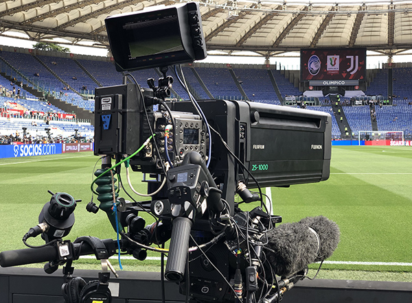 ottica Fujinon HZK25-1000mm (Duvo25-1000) su Sony Venice 2 con il suo sensore full frame (36.2 x 24.1 mm) da 8,6K di risoluzione nella finale di Coppa Italia 2024 