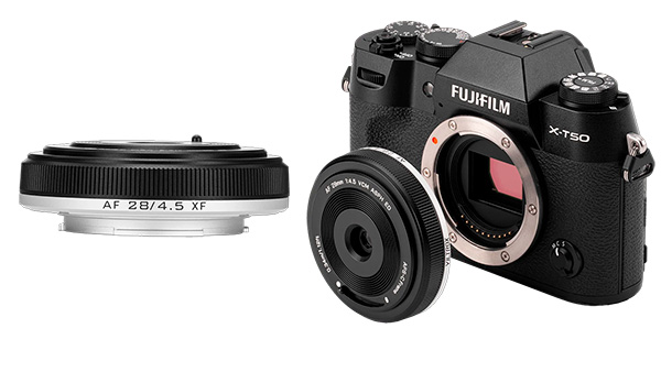 Viltrox AF 28mm f/4.5 XF pancake per X-Mount X-T50