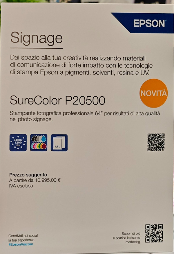 Epson SureColor P20500: sacche ad elevata capacit e qualit fotografica di alto livello